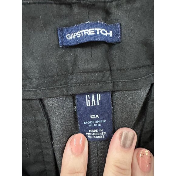 🌸3/$15🌸Charcoal Gray Gap Stretch Slacks with Front Pockets Clasp Closure sz 12 - Picture 3 of 8